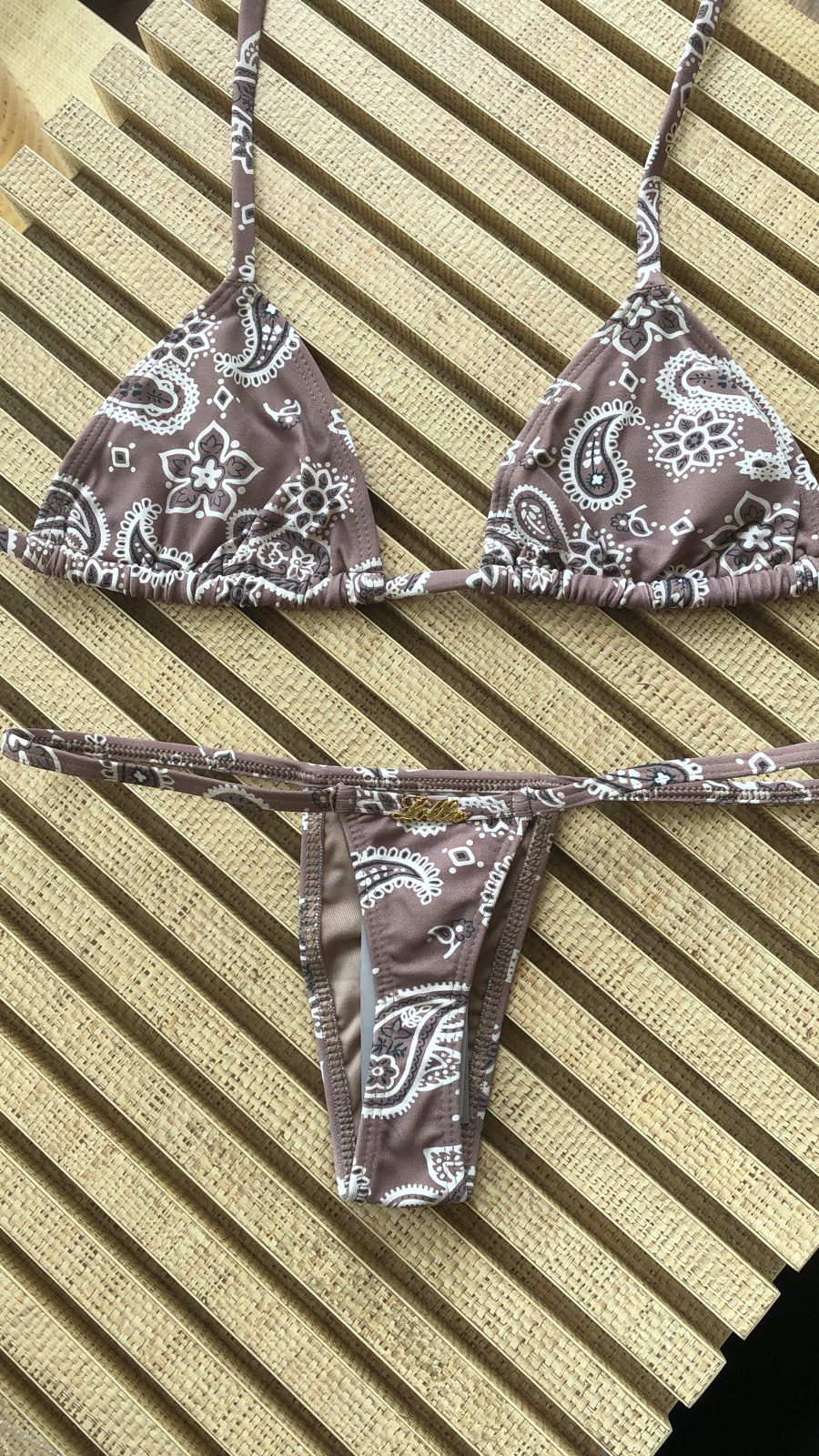 Biquini frente menor Bandana Beige