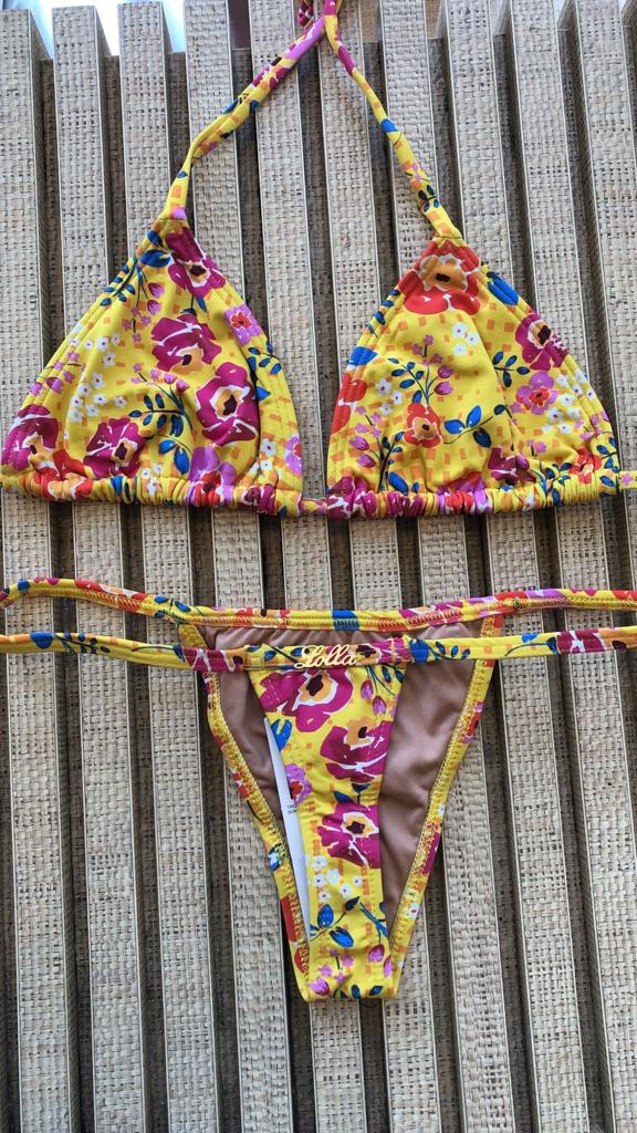 FRENTE MAIOR FIO DENTAL AMARELO FLORAL